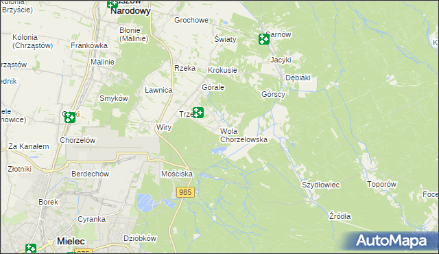 mapa Wola Chorzelowska, Wola Chorzelowska na mapie Targeo