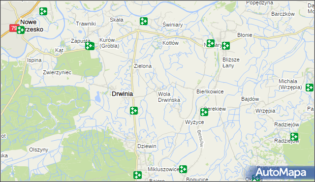 mapa Wola Drwińska, Wola Drwińska na mapie Targeo