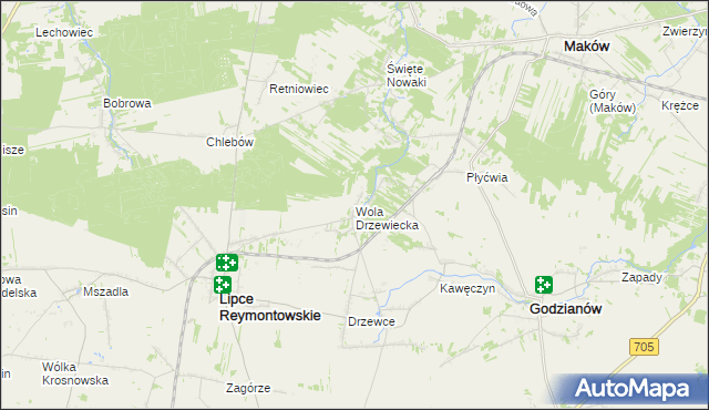 mapa Wola Drzewiecka, Wola Drzewiecka na mapie Targeo