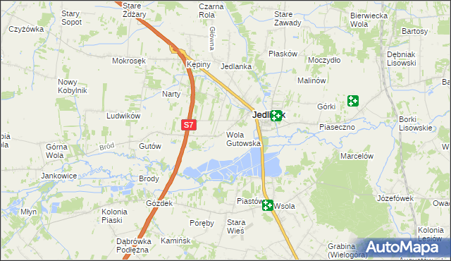 mapa Wola Gutowska, Wola Gutowska na mapie Targeo