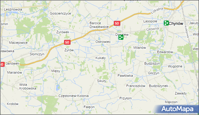 mapa Wola Kukalska, Wola Kukalska na mapie Targeo