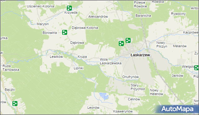 mapa Wola Łaskarzewska, Wola Łaskarzewska na mapie Targeo