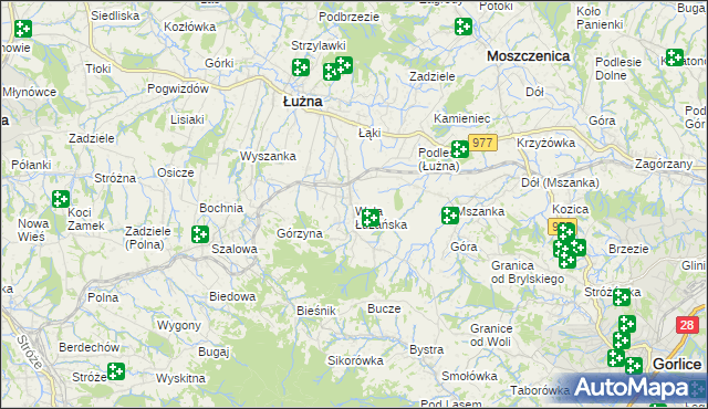 mapa Wola Łużańska, Wola Łużańska na mapie Targeo