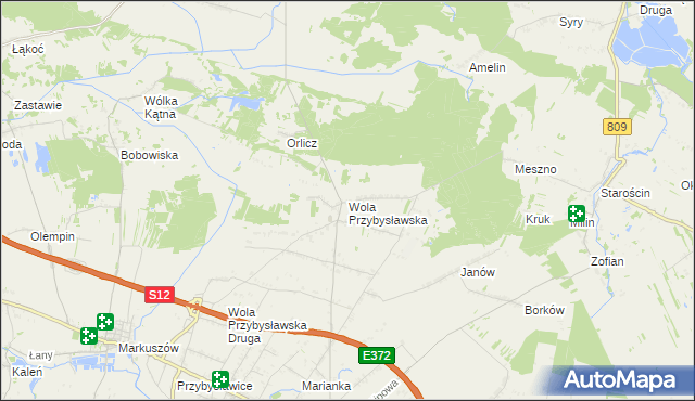 mapa Wola Przybysławska, Wola Przybysławska na mapie Targeo