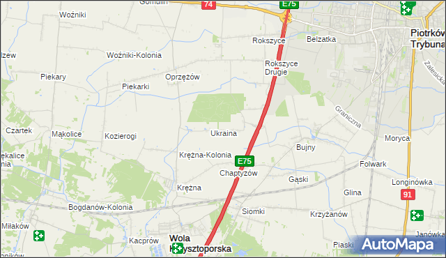 mapa Wola Rokszycka, Wola Rokszycka na mapie Targeo