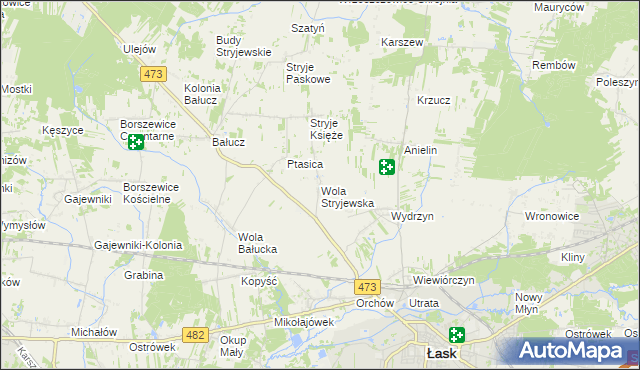 mapa Wola Stryjewska, Wola Stryjewska na mapie Targeo