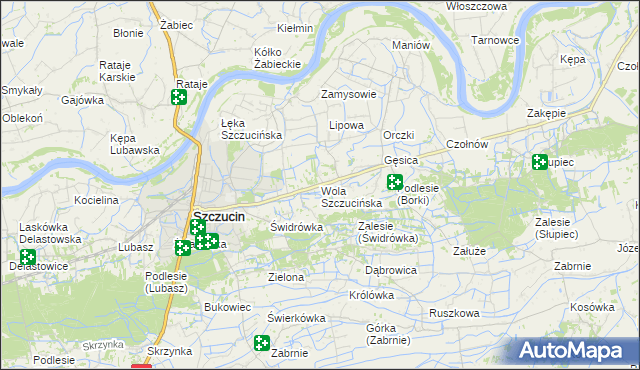 mapa Wola Szczucińska, Wola Szczucińska na mapie Targeo