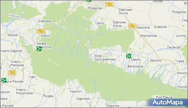 mapa Wola Szczygiełkowa, Wola Szczygiełkowa na mapie Targeo