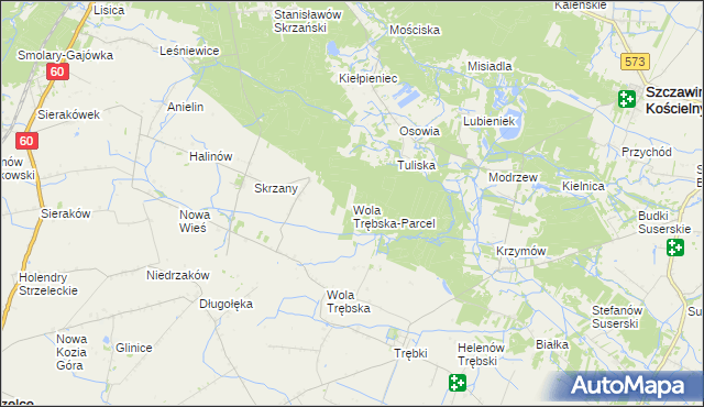 mapa Wola Trębska-Parcel, Wola Trębska-Parcel na mapie Targeo