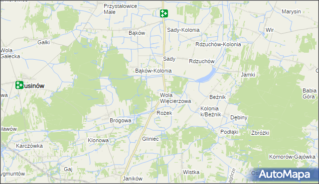 mapa Wola Więcierzowa, Wola Więcierzowa na mapie Targeo