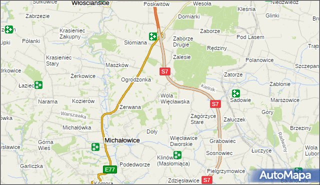 mapa Wola Więcławska, Wola Więcławska na mapie Targeo