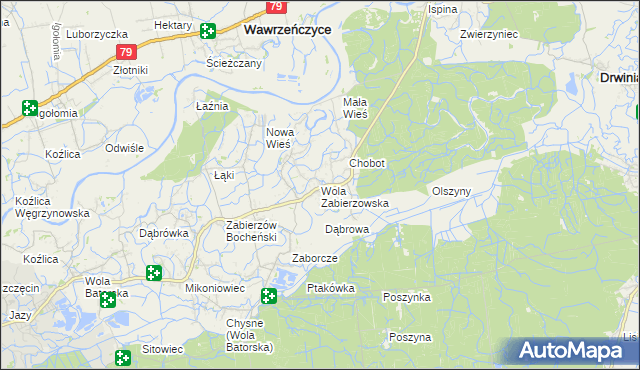 mapa Wola Zabierzowska, Wola Zabierzowska na mapie Targeo