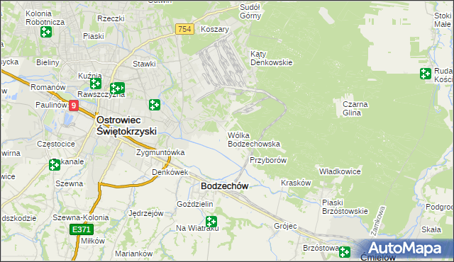 mapa Wólka Bodzechowska, Wólka Bodzechowska na mapie Targeo