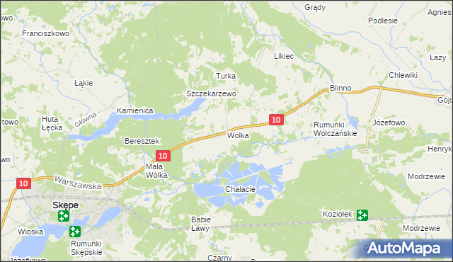 mapa Wólka gmina Skępe, Wólka gmina Skępe na mapie Targeo