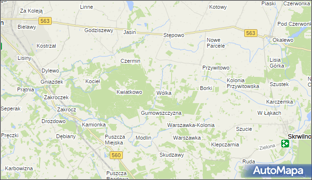 mapa Wólka gmina Skrwilno, Wólka gmina Skrwilno na mapie Targeo