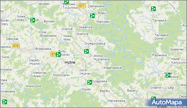 mapa Wólka Hyżneńska, Wólka Hyżneńska na mapie Targeo