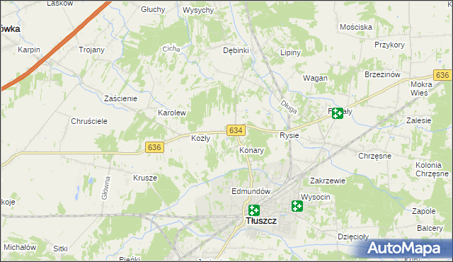 mapa Wólka Kozłowska, Wólka Kozłowska na mapie Targeo