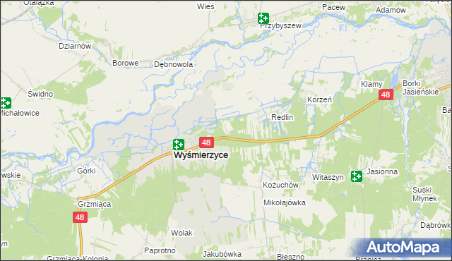 mapa Wólka Kożuchowska, Wólka Kożuchowska na mapie Targeo