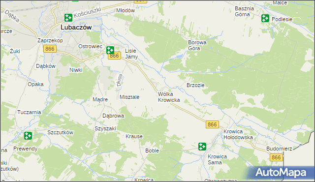 mapa Wólka Krowicka, Wólka Krowicka na mapie Targeo