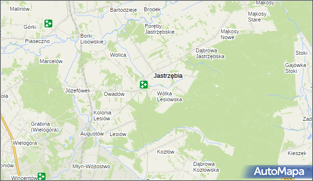 mapa Wólka Lesiowska, Wólka Lesiowska na mapie Targeo