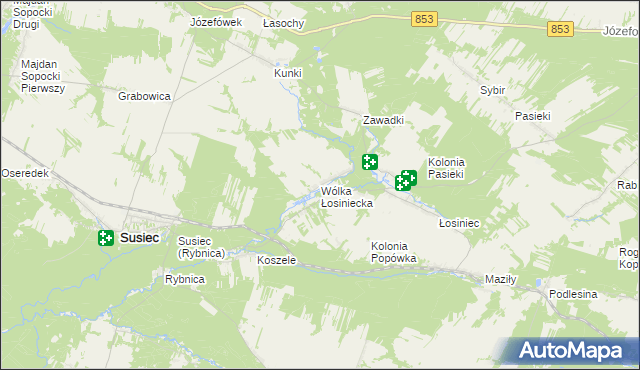 mapa Wólka Łosiniecka, Wólka Łosiniecka na mapie Targeo