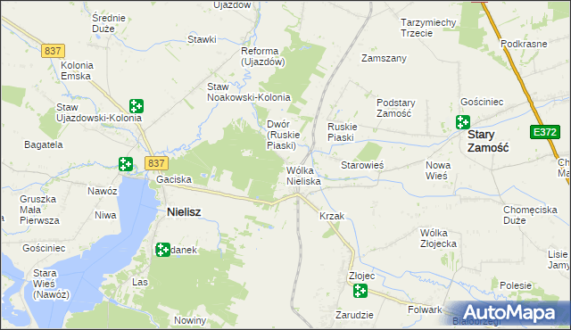 mapa Wólka Nieliska, Wólka Nieliska na mapie Targeo