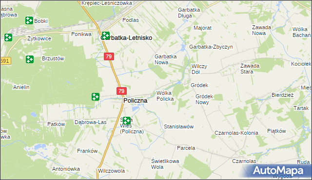 mapa Wólka Policka, Wólka Policka na mapie Targeo