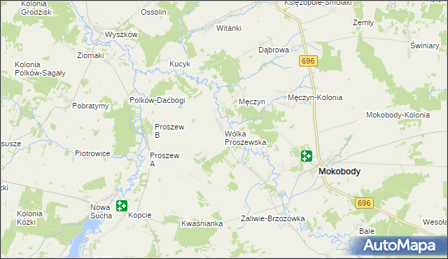 mapa Wólka Proszewska, Wólka Proszewska na mapie Targeo