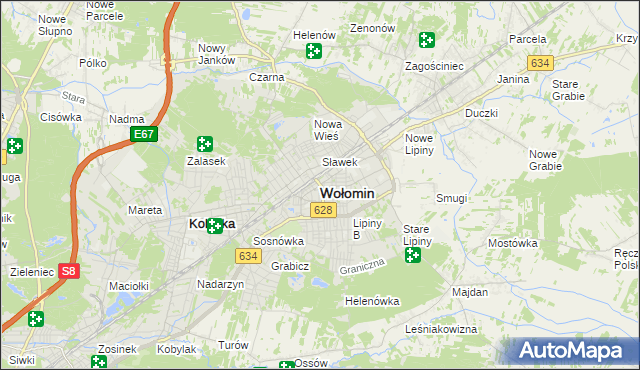 mapa Wołomin, Wołomin na mapie Targeo