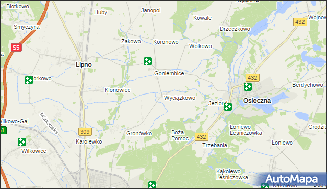 mapa Wyciążkowo, Wyciążkowo na mapie Targeo