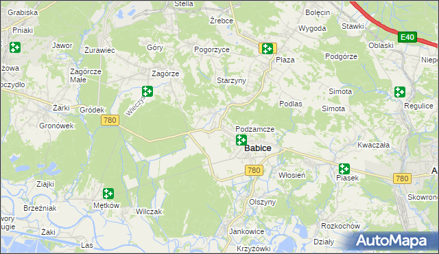 mapa Wygiełzów gmina Babice, Wygiełzów gmina Babice na mapie Targeo