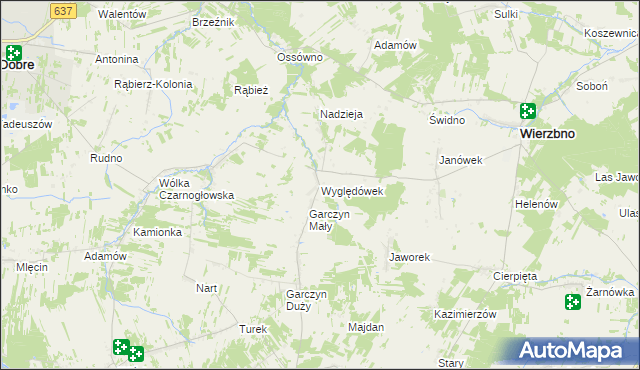 mapa Wyględówek, Wyględówek na mapie Targeo