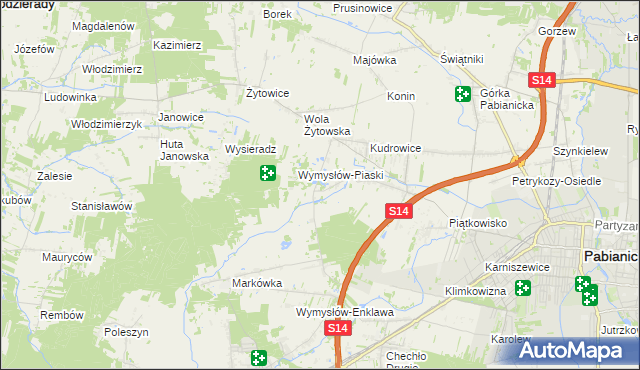 mapa Wymysłów Francuski, Wymysłów Francuski na mapie Targeo