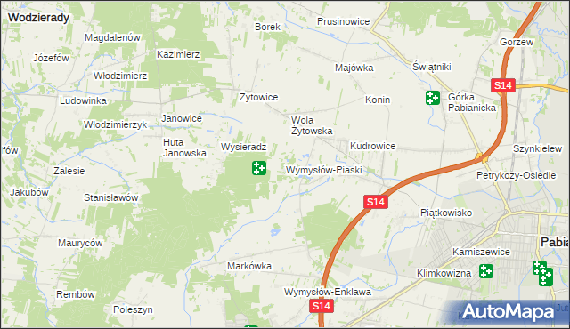 mapa Wymysłów-Piaski, Wymysłów-Piaski na mapie Targeo