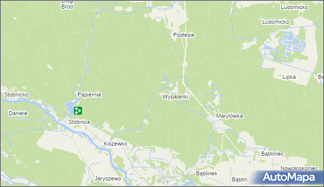 mapa Wypalanki gmina Oborniki, Wypalanki gmina Oborniki na mapie Targeo