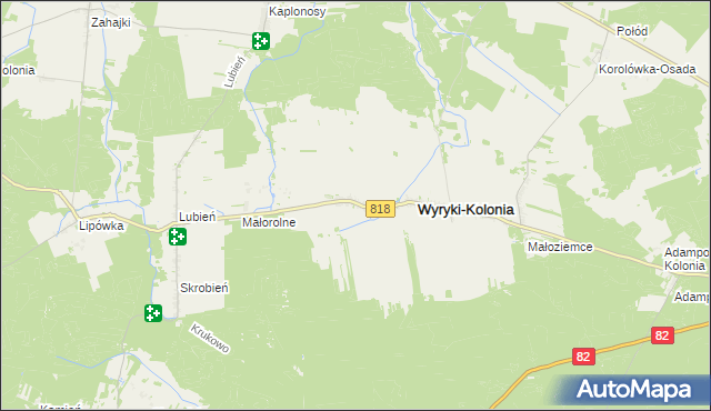 mapa Wyryki-Wola, Wyryki-Wola na mapie Targeo