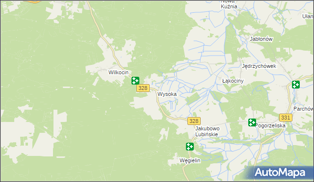 mapa Wysoka gmina Przemków, Wysoka gmina Przemków na mapie Targeo