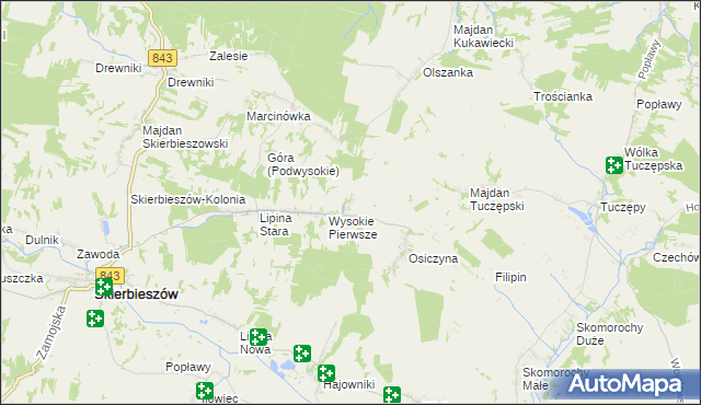 mapa Wysokie Drugie, Wysokie Drugie na mapie Targeo