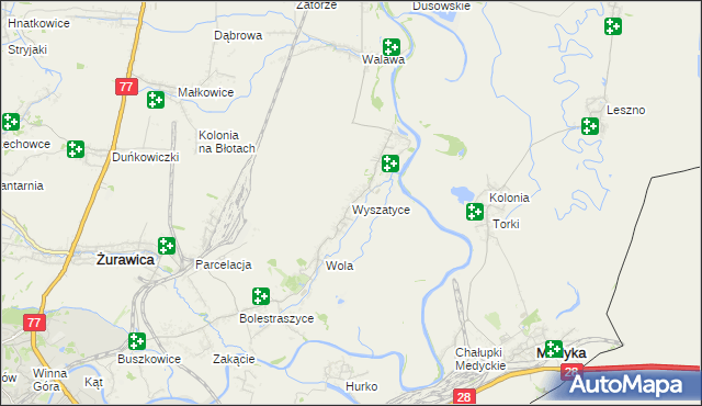 mapa Wyszatyce, Wyszatyce na mapie Targeo