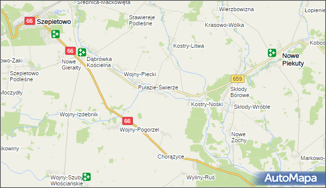 mapa Wyszonki-Posele, Wyszonki-Posele na mapie Targeo