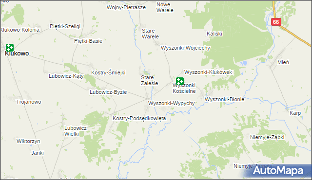 mapa Wyszonki-Włosty, Wyszonki-Włosty na mapie Targeo