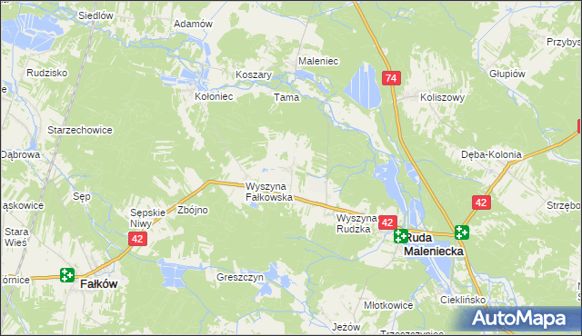 mapa Wyszyna Machorowska, Wyszyna Machorowska na mapie Targeo