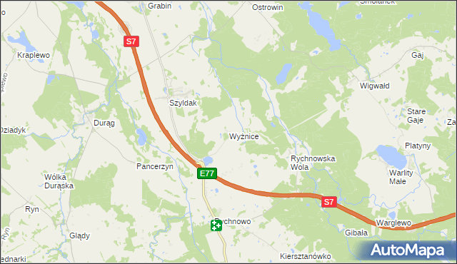 mapa Wyżnice, Wyżnice na mapie Targeo