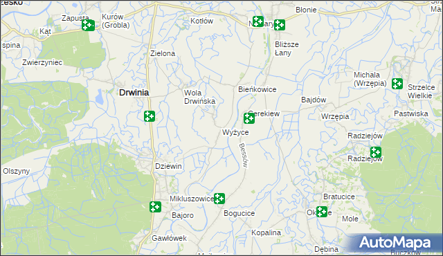 mapa Wyżyce, Wyżyce na mapie Targeo