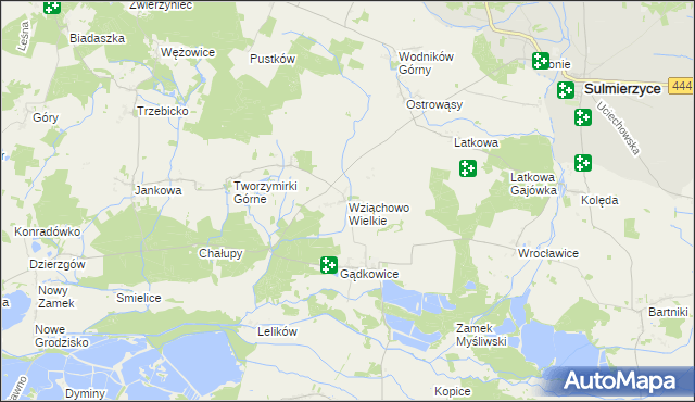 mapa Wziąchowo Wielkie, Wziąchowo Wielkie na mapie Targeo