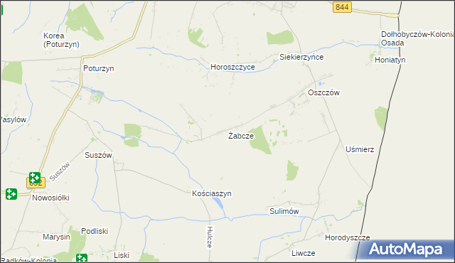 mapa Żabcze, Żabcze na mapie Targeo