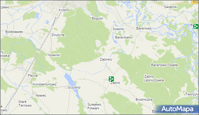 mapa Żabinko, Żabinko na mapie Targeo