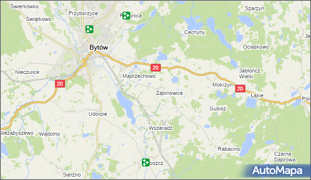 mapa Ząbinowice, Ząbinowice na mapie Targeo