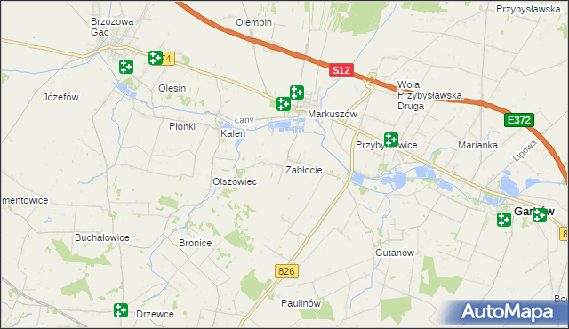 mapa Zabłocie gmina Markuszów, Zabłocie gmina Markuszów na mapie Targeo