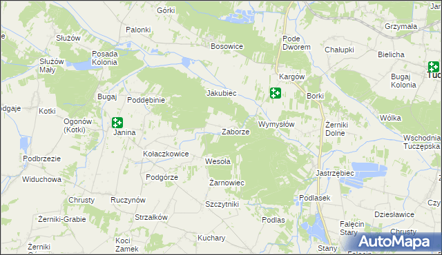 mapa Zaborze gmina Stopnica, Zaborze gmina Stopnica na mapie Targeo